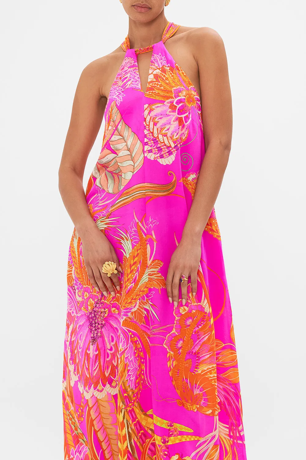 SPLIT NECK TIE BACK DRESS A HEART THAT FLUTTERS