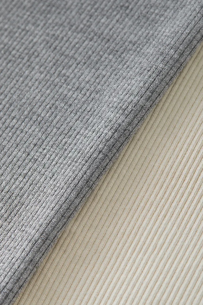 Stretchy Ribbed Crewneck Colorblock Cropped T Shirt