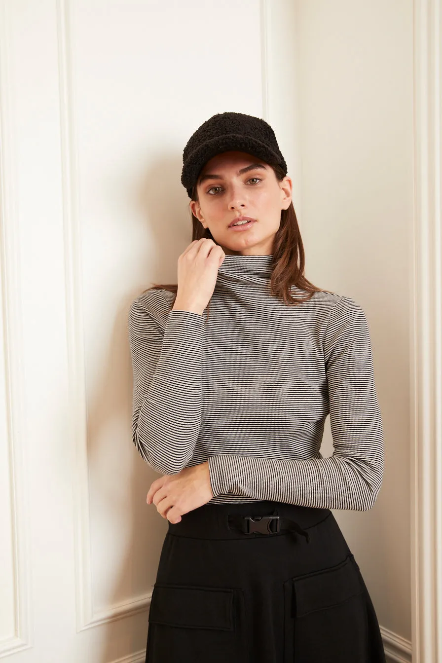 Striped Fitted Turtleneck