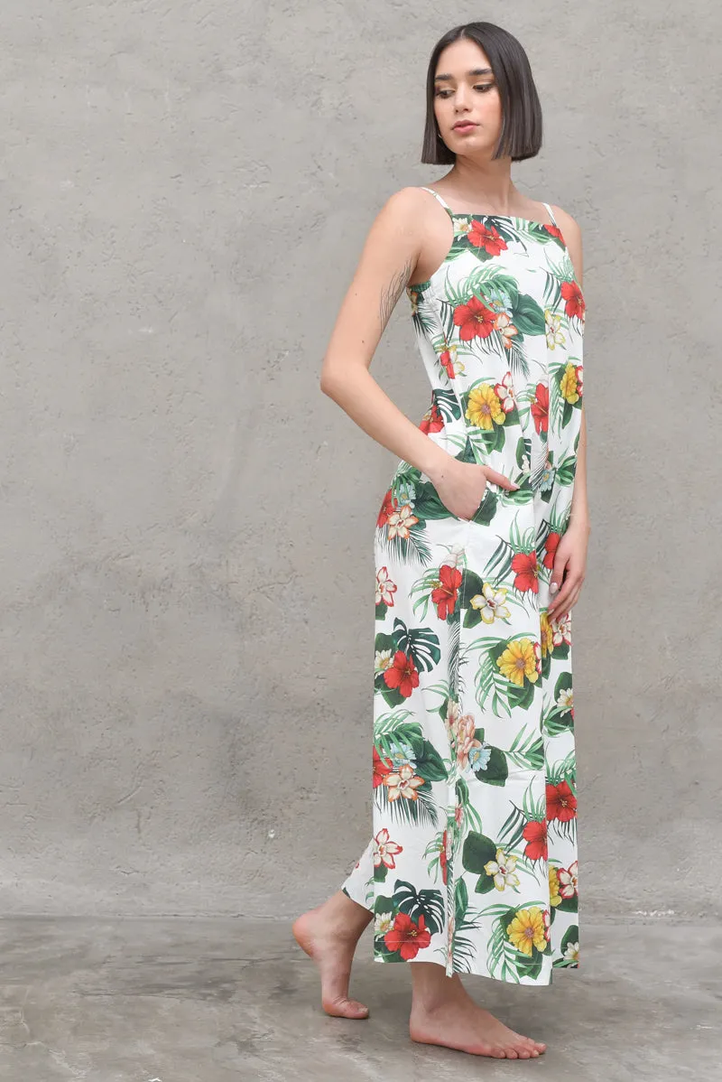Sun Up Overall Jumpsuit - Cotton Dress - White