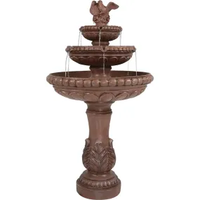 Sunnydaze 3-Tier Dove Pair Outdoor Water Fountain - 43" H