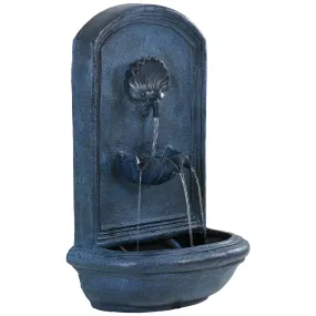 Sunnydaze Seaside Outdoor Solar Wall Fountain - 27" H