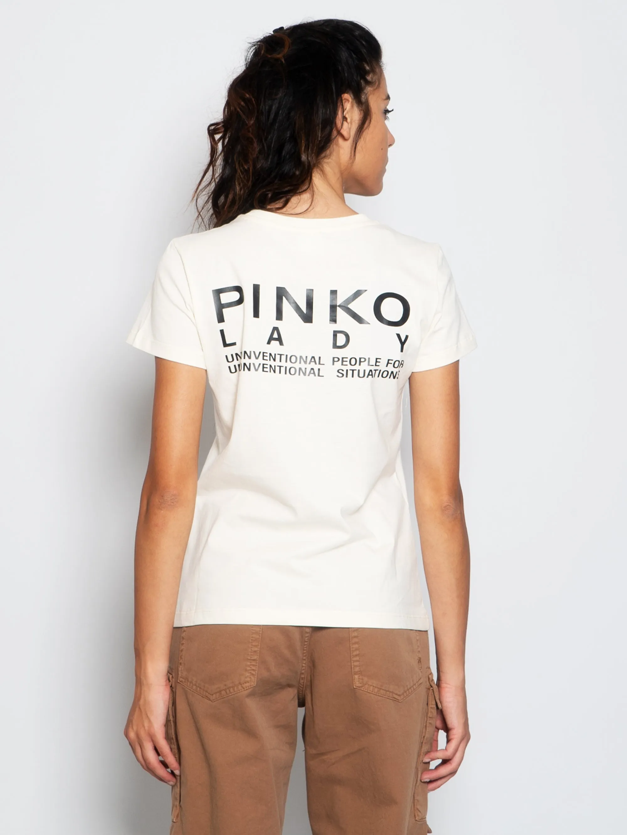 T-shirt con Stampa Pinko Lady Panna