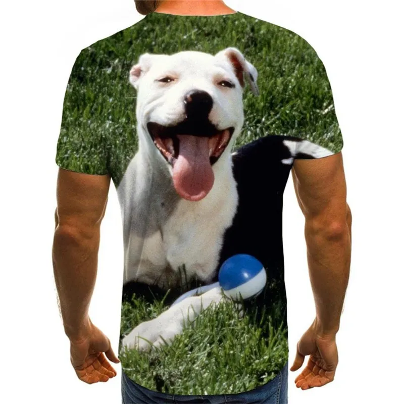 t shirts dog tee shirt Puppy Cute animal art costume big Smart Happy dogs male Cool