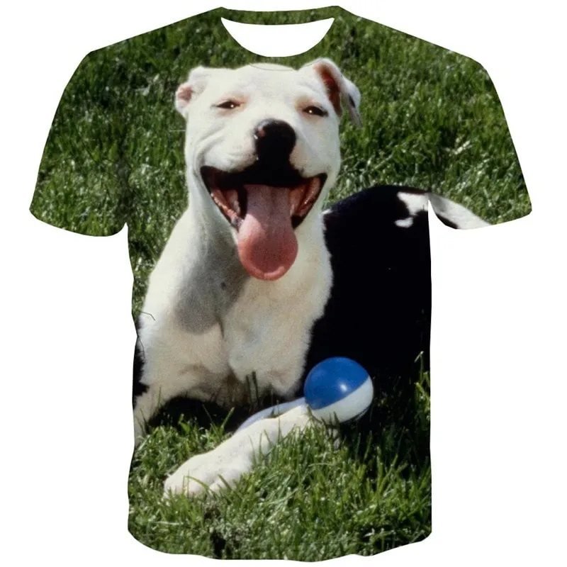 t shirts dog tee shirt Puppy Cute animal art costume big Smart Happy dogs male Cool