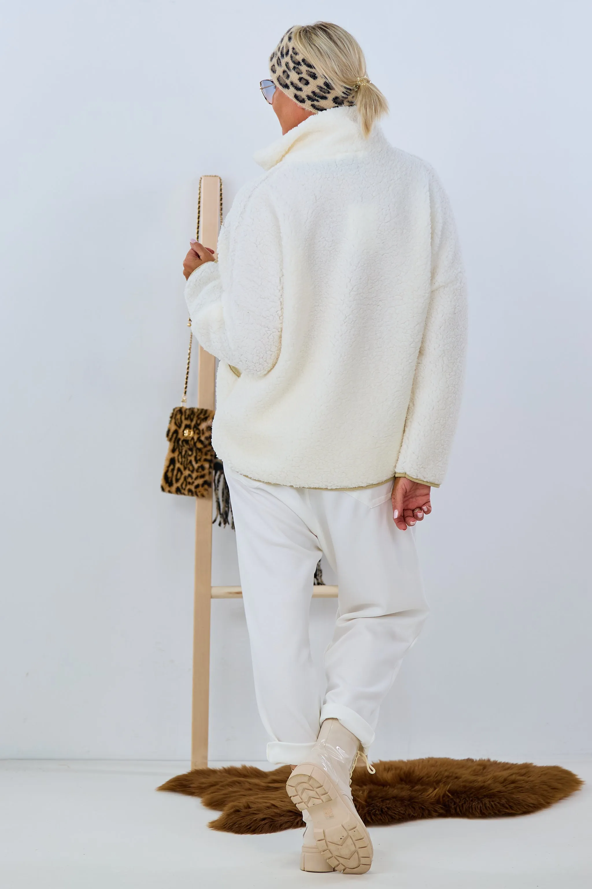 Teddy-Pulli mit Herz, ecru-leo