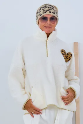 Teddy-Pulli mit Herz, ecru-leo