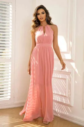 Tied Together Sleeveless Pink Maxi Dress