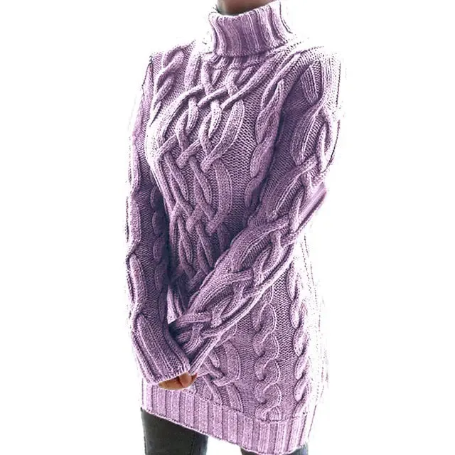 Turtleneck Twist Knitted Cable Sweater
