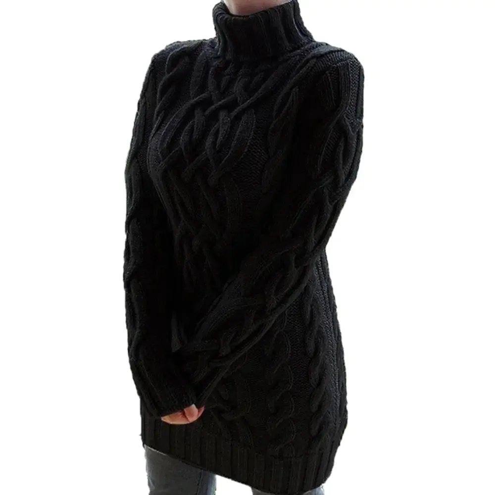 Turtleneck Twist Knitted Cable Sweater