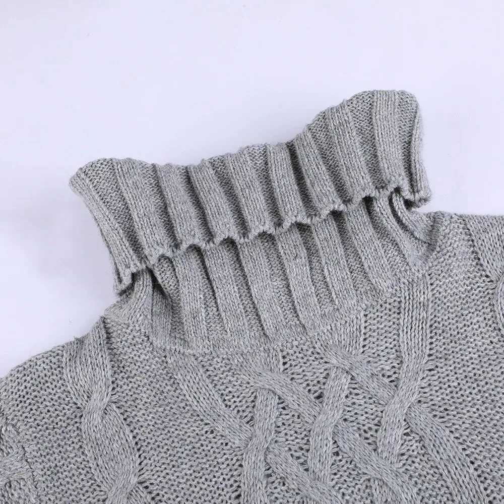 Turtleneck Twist Knitted Cable Sweater