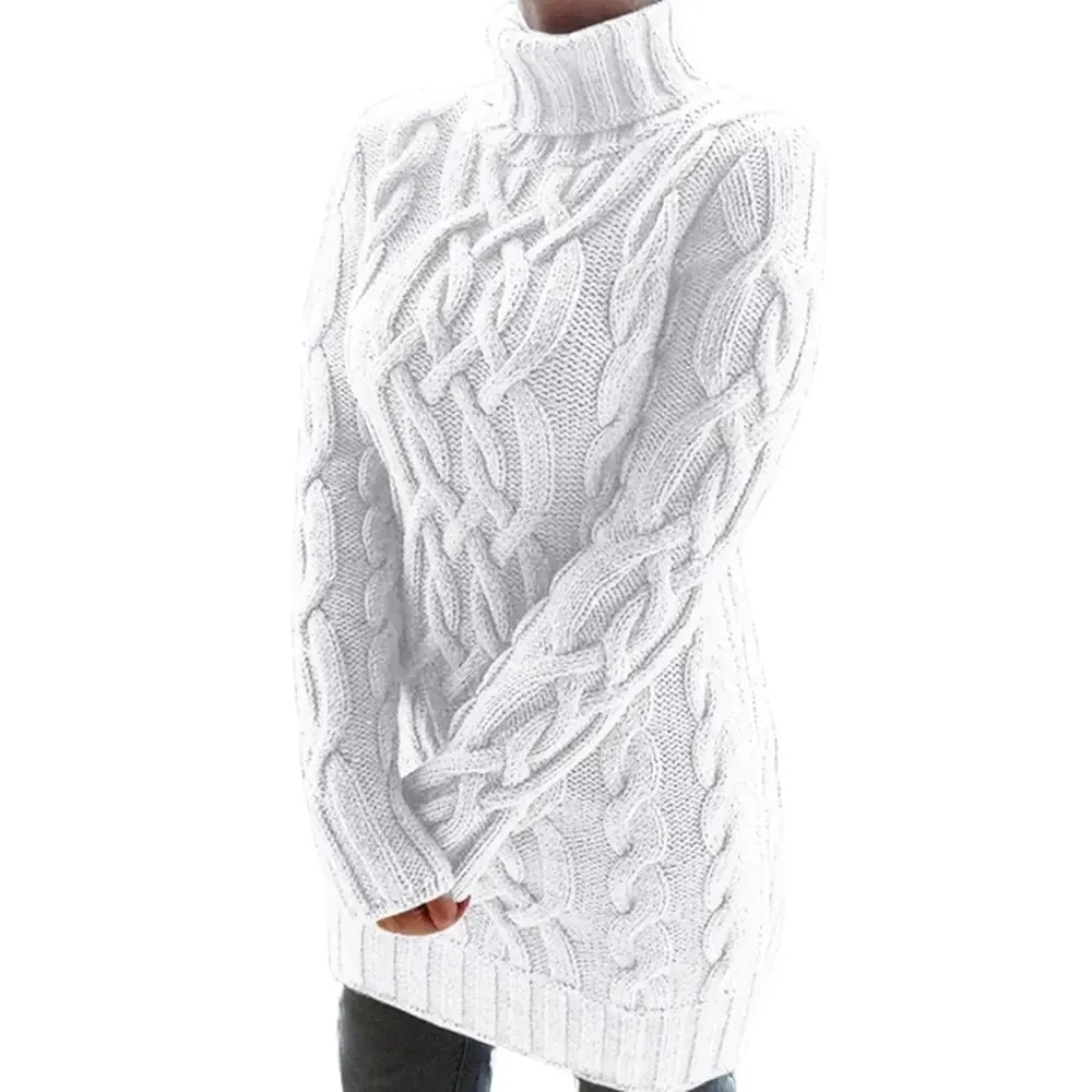 Turtleneck Twist Knitted Cable Sweater