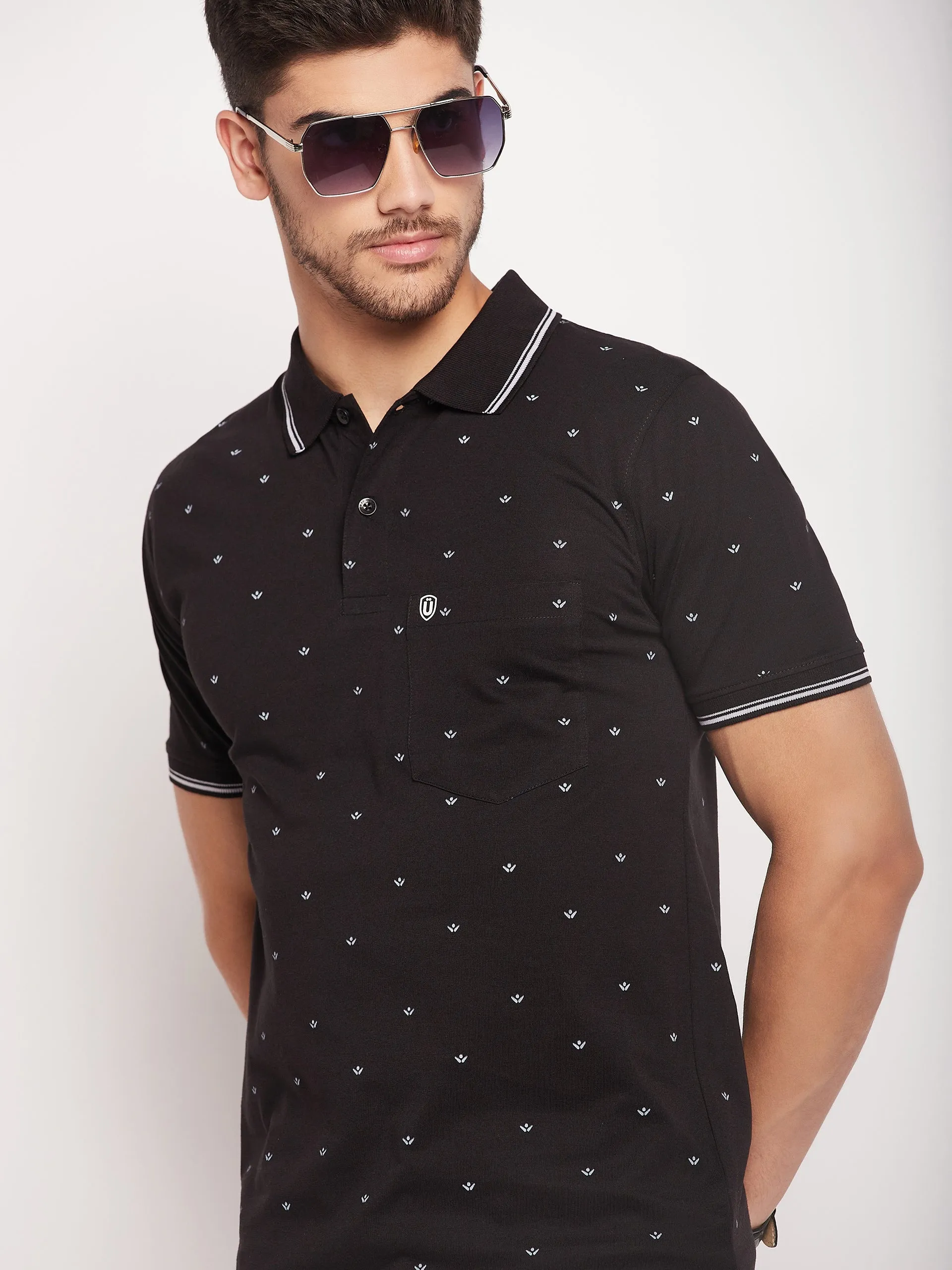 UNIBERRY Men's Printed Polo T-shirt