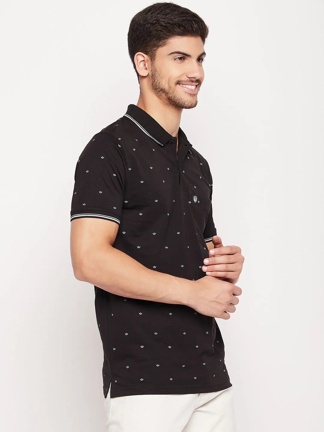 UNIBERRY Men's Printed Polo T-shirt