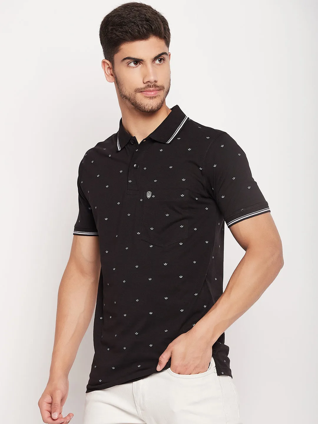 UNIBERRY Men's Printed Polo T-shirt