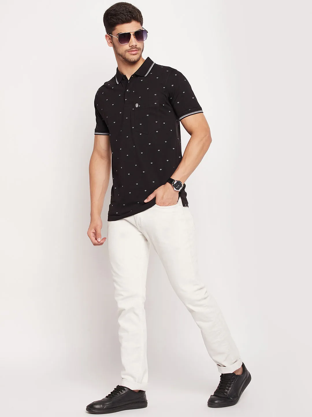 UNIBERRY Men's Printed Polo T-shirt
