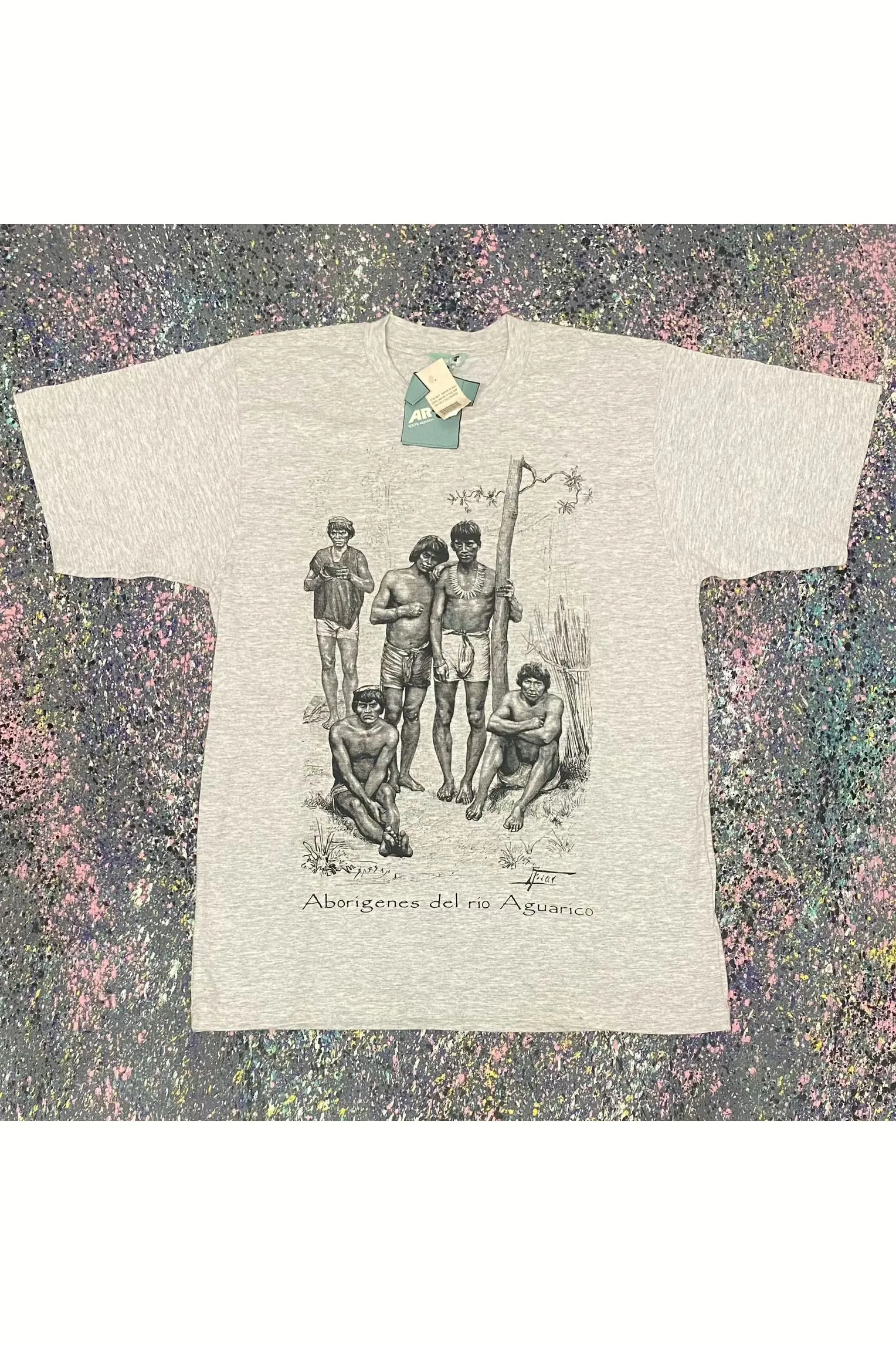 Vintage Deadstock Aborigenes Del Rio Aguarico Tee- S