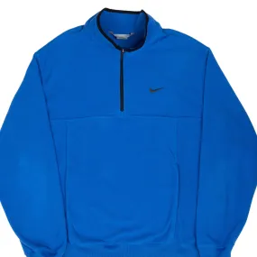 VINTAGE NIKE BLUE QUARTER ZIP FLEECE JACKET 2000S XL