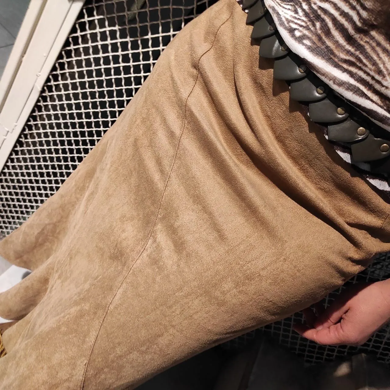 Vintage suede midi skirt