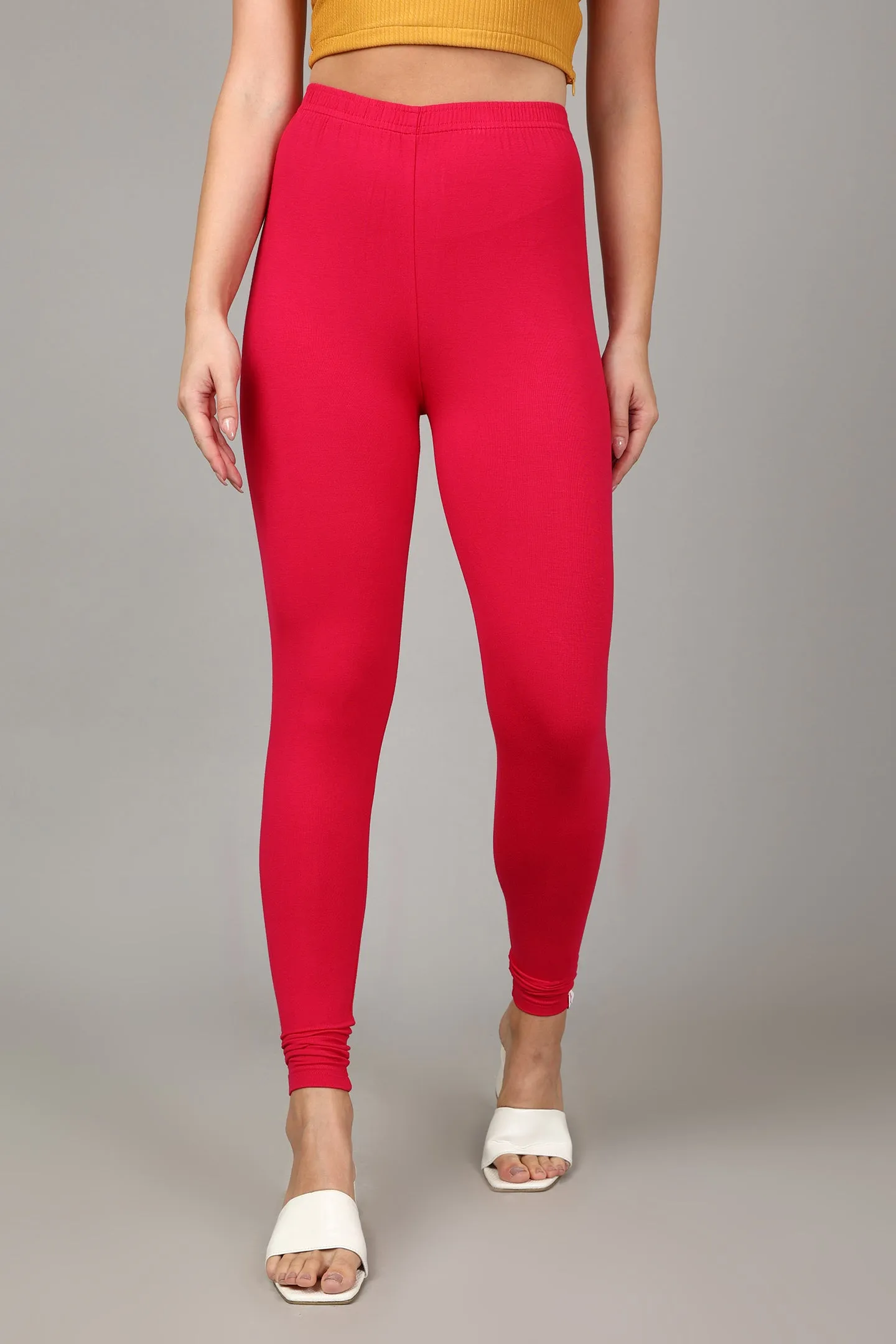 VISCOSE ANKLE LEGGINGS - STRAWBERRY