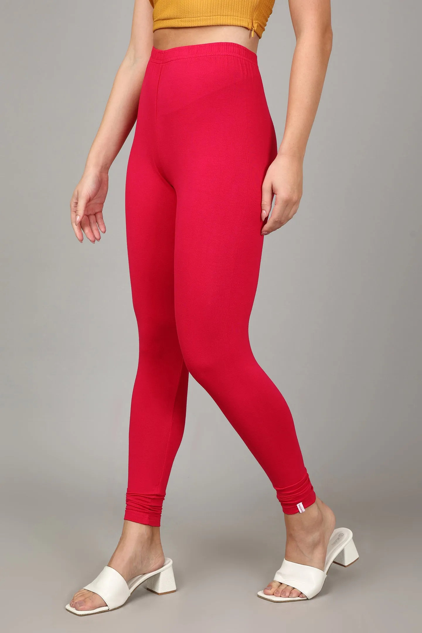 VISCOSE ANKLE LEGGINGS - STRAWBERRY