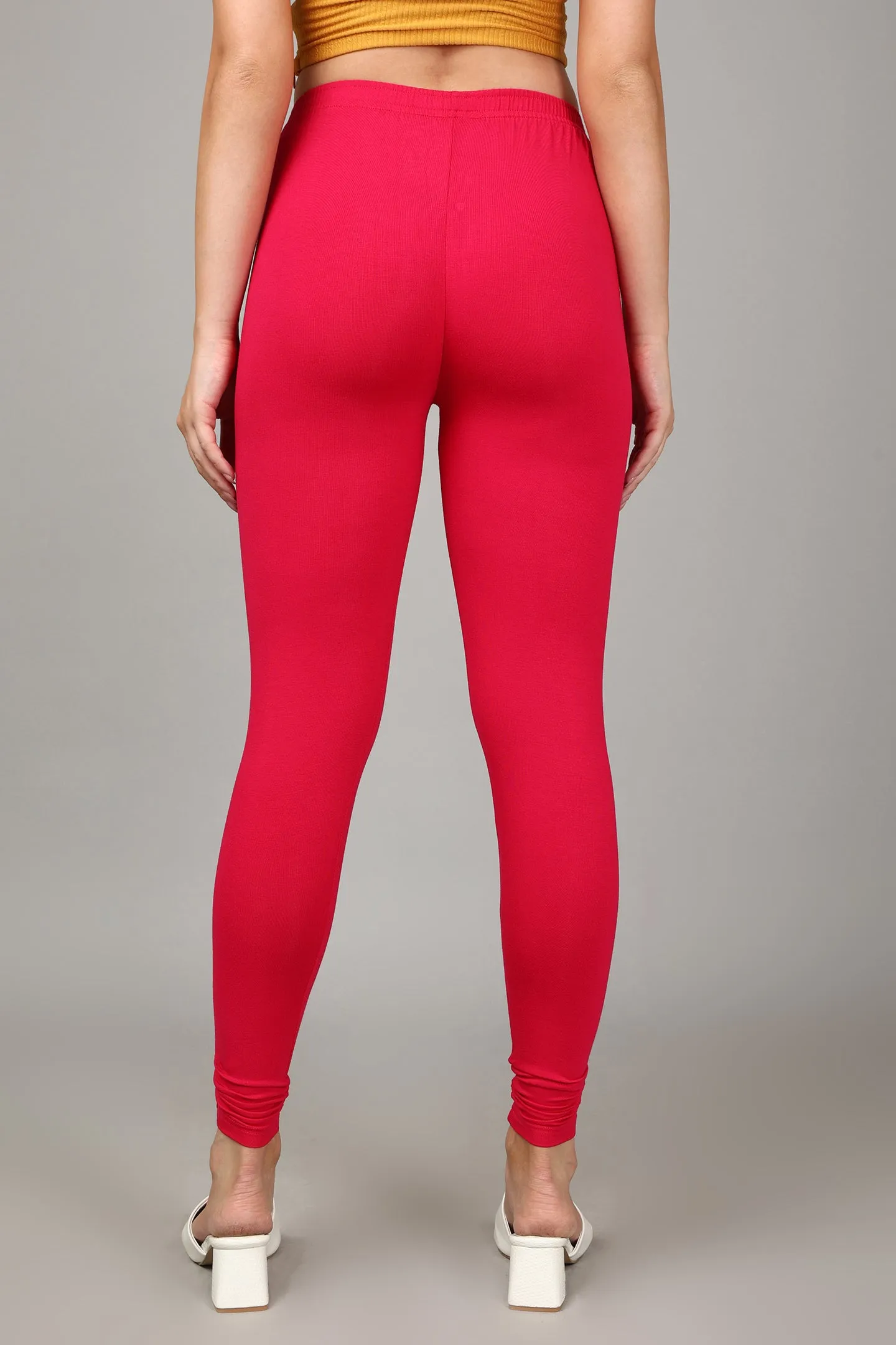 VISCOSE ANKLE LEGGINGS - STRAWBERRY