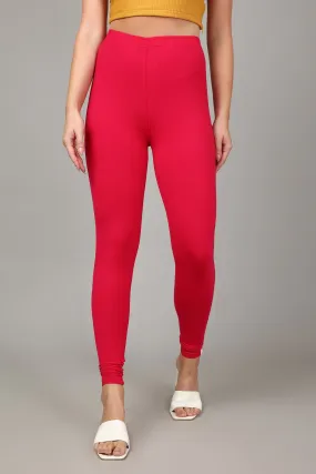 VISCOSE ANKLE LEGGINGS - STRAWBERRY
