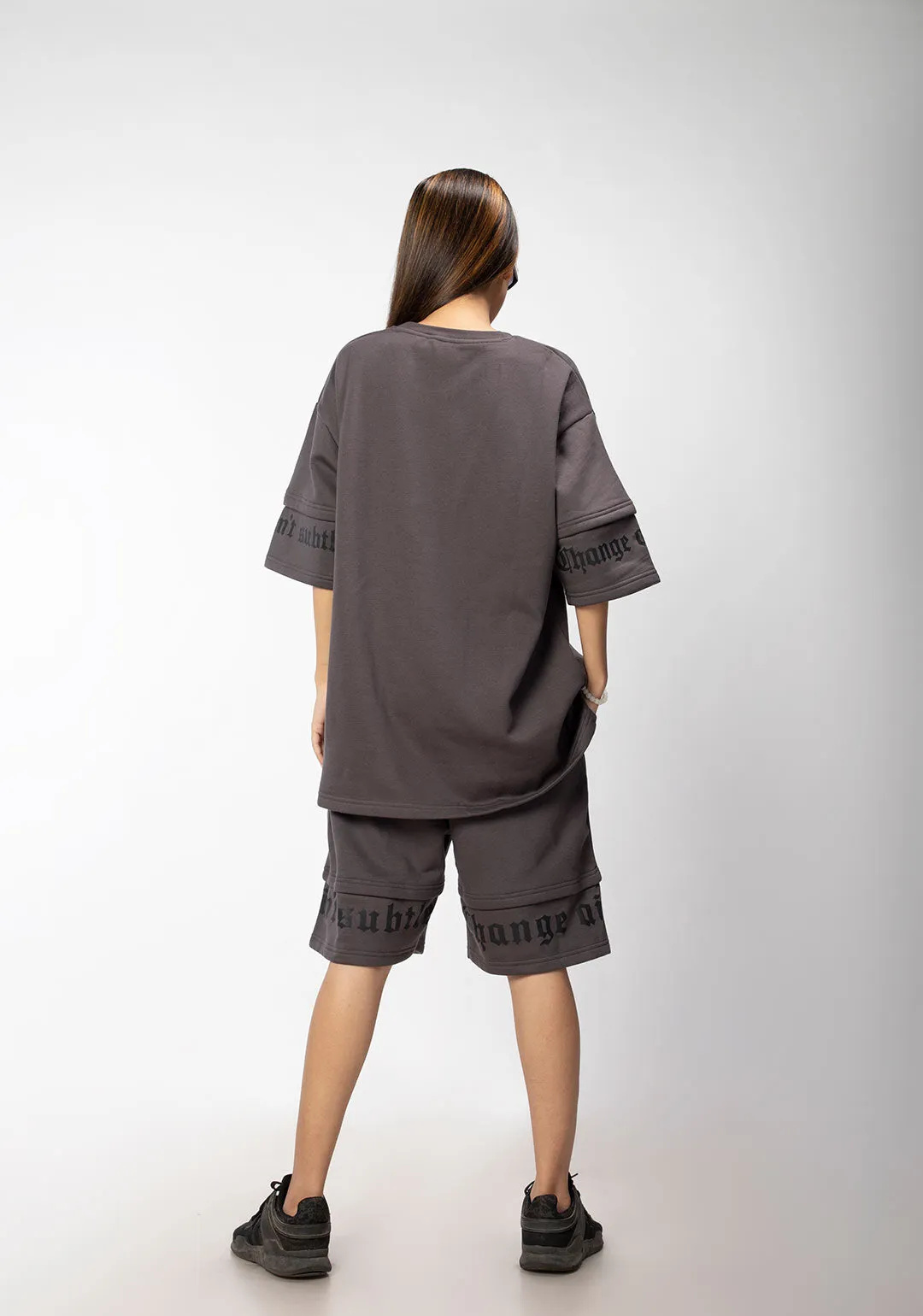 WalaWali Space Grey Layered T-shirt