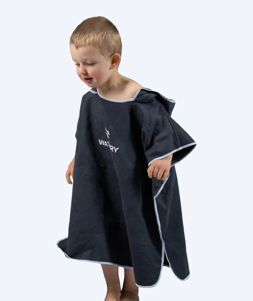 Watery badeponcho til børn - Microfiber - Sort