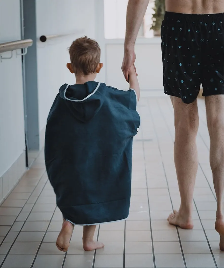 Watery badeponcho til børn - Microfiber - Sort