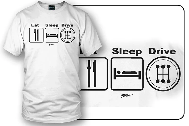 Wicked Metal Eat Sleep Drive Stick, White shirt