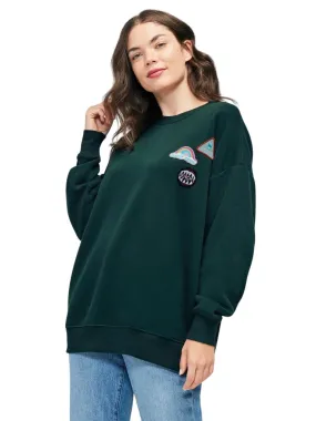 Wildfox Merit Badge Roadtrip Sweatshirt - Scarab Green