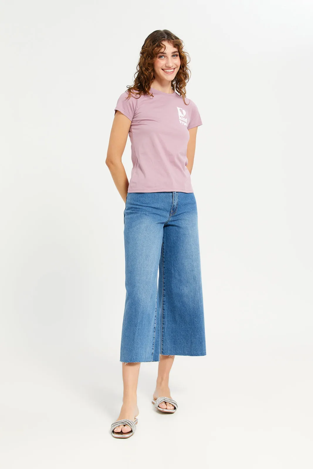 Women Mauve Graphic T-Shirt