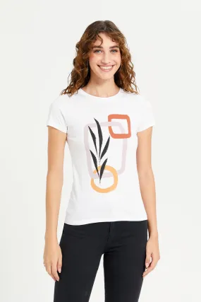 Women White Graphic T-Shirt