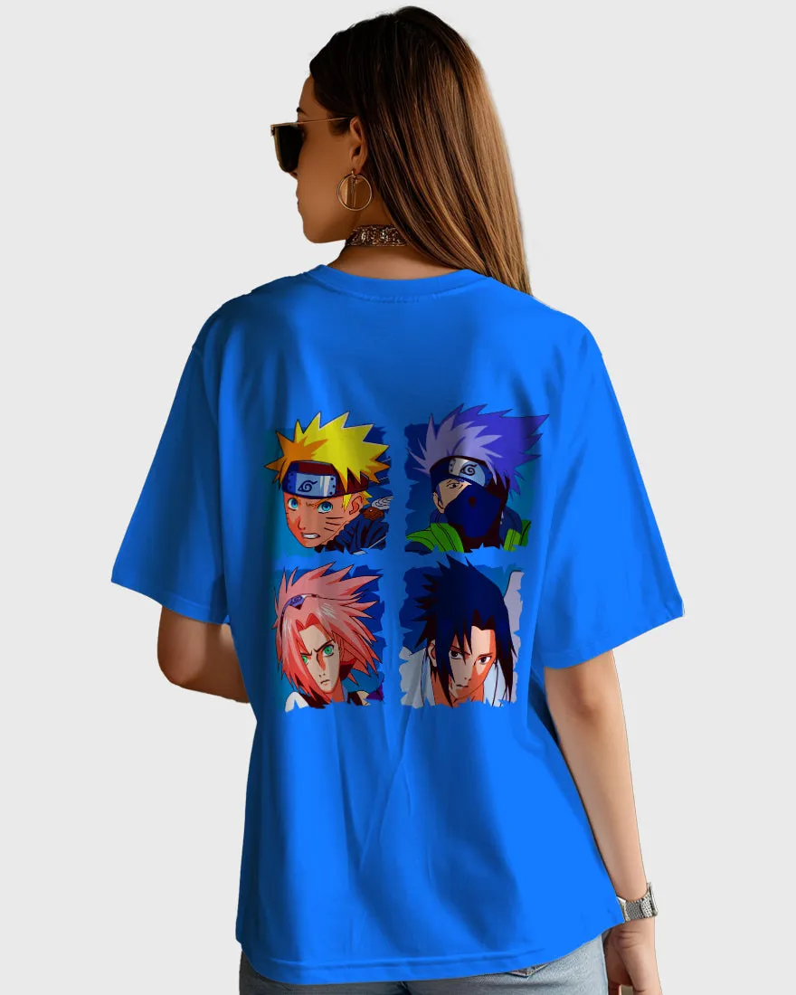 Womens Oversized TShirt Anime Naruto Team