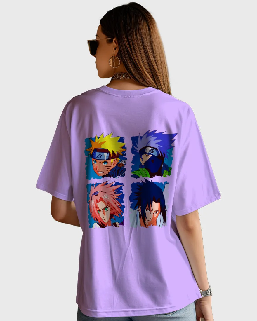 Womens Oversized TShirt Anime Naruto Team