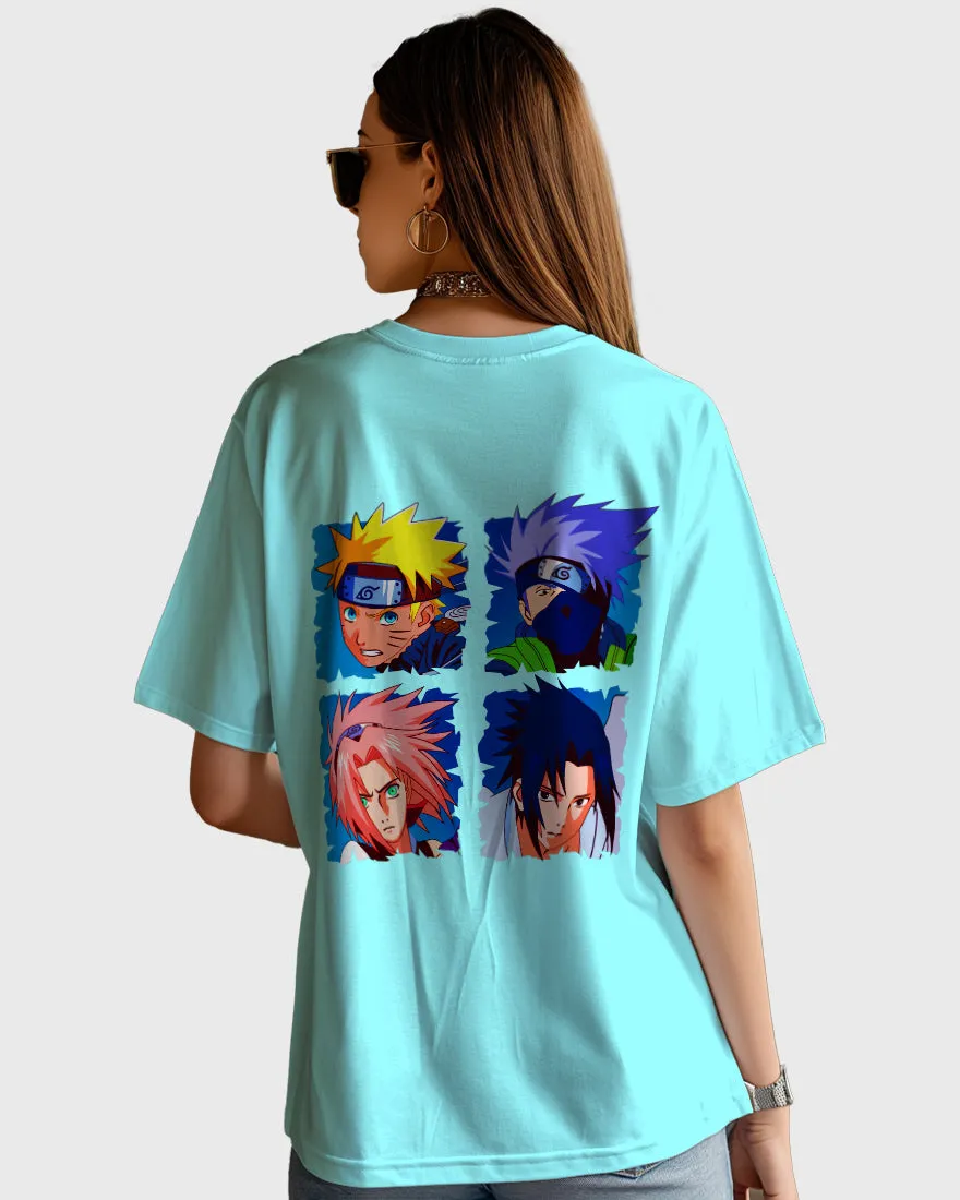 Womens Oversized TShirt Anime Naruto Team