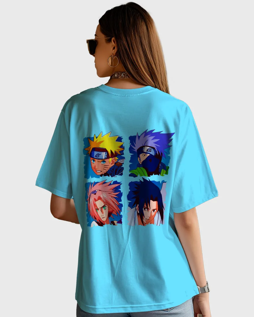 Womens Oversized TShirt Anime Naruto Team