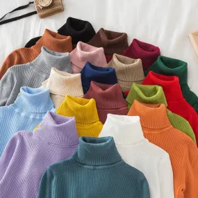 Women's Turtleneck Knitted Cashmere Soft Pullover Sweater