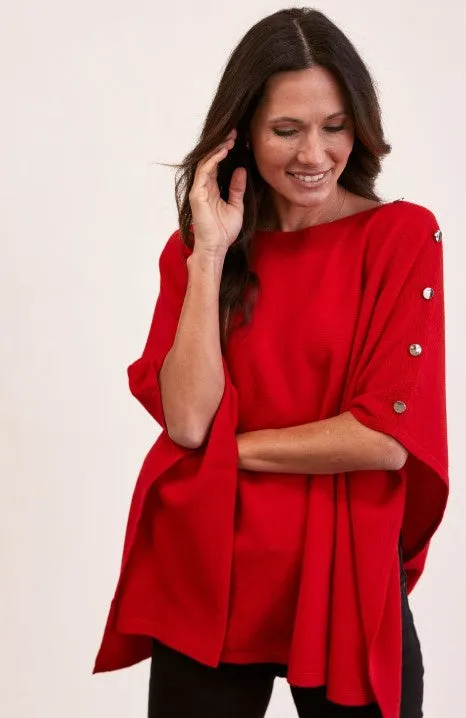 Wool Red Poncho