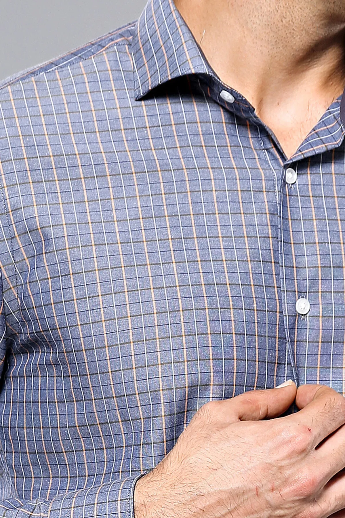 WSS Casual Grey Plaid Shirt  - Singen