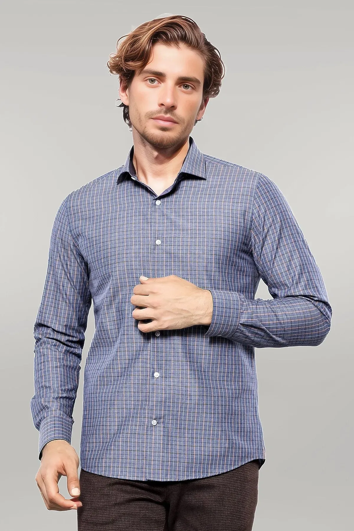 WSS Casual Grey Plaid Shirt  - Singen