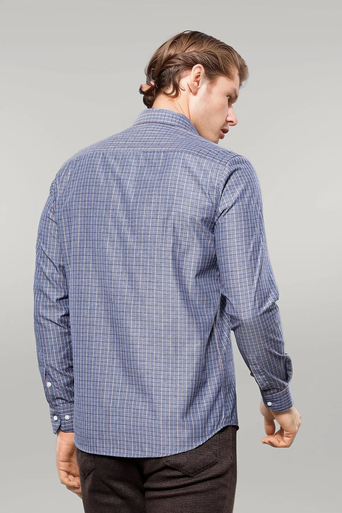 WSS Casual Grey Plaid Shirt  - Singen