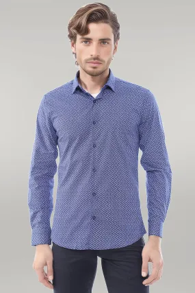 WSS Navy Blue Patterned Shirt  - Singen