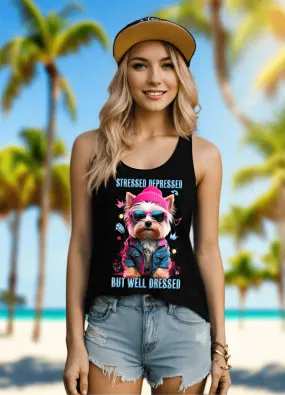 Yorkie Stressed Depressed  Art Tank Top | GM TM