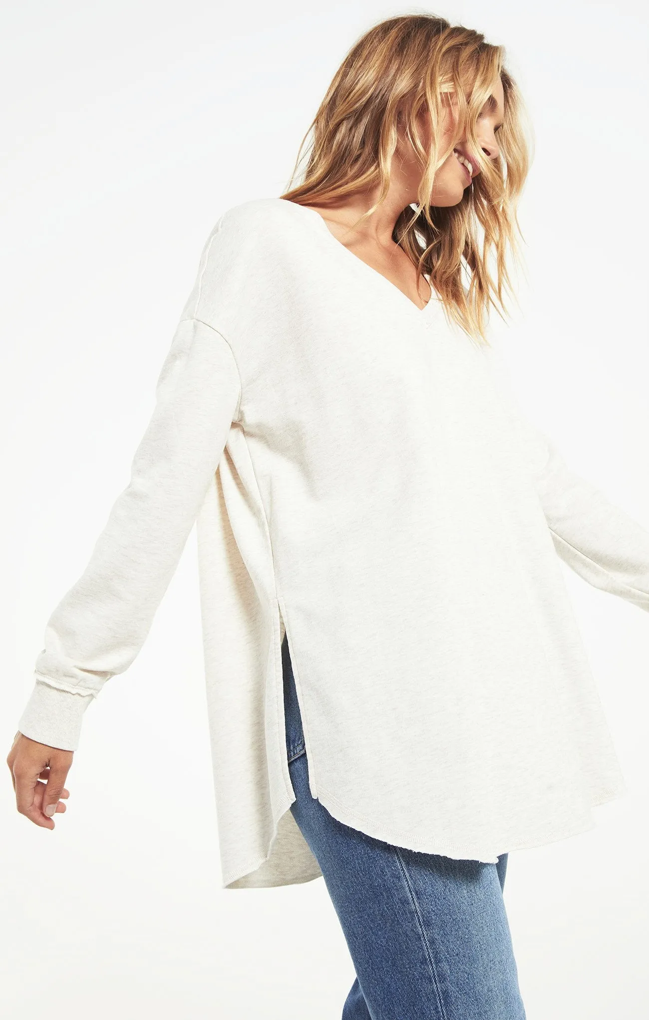 Z Supply V-Neck Weekender in Light Oatmeal