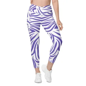 Zebra Print Crossover Leggings with Pockets, lioness-love